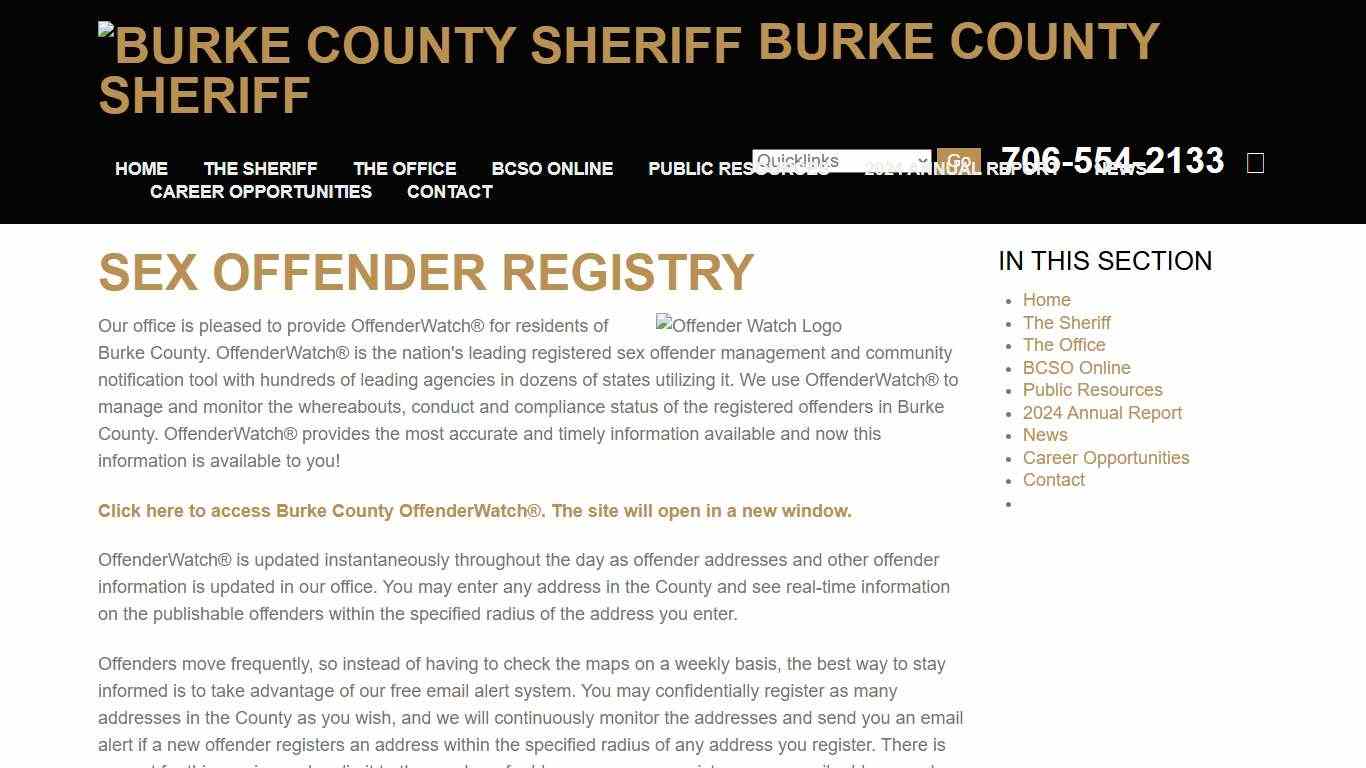 Sex Offender Registry - Burke County Sheriff